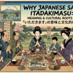 A Japanese family bowing before eating, saying itadakimasu.