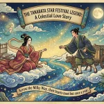 Tanabata Star Festival legend art, Orihime and Hikoboshi gazing