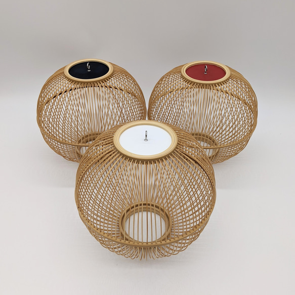 Handcrafted Suruga bamboo hot air balloon hanging ornament with leather accents and a small removable basket. – view 9